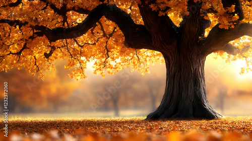 Majestic oak tree stands ta...