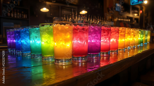 Vibrant Rainbow Cocktails G...