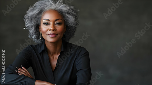 Confident Woman with Gray H...