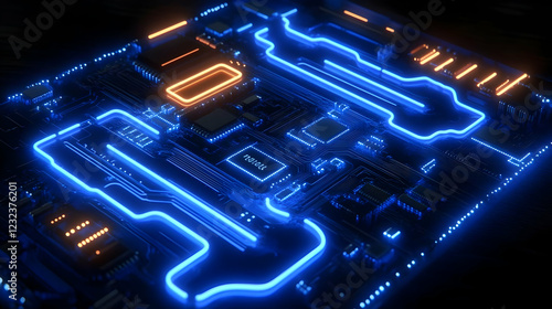 Futuristic Circuit Board Il...