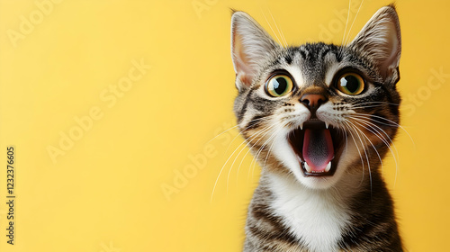 Cute Tabby Cat Opens Mouth ...