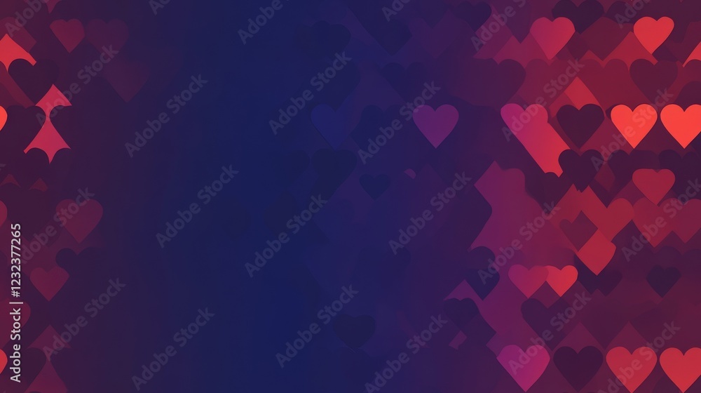 Obraz premium Elegant minimalistic heart designs with soft gradient tones creating a romantic and sophisticated Valentine’s Day theme, ideal for love, celebration, and greeting card backgrounds.