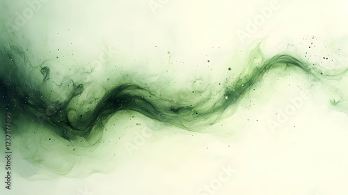 Abstract Green Smoke Wave F...