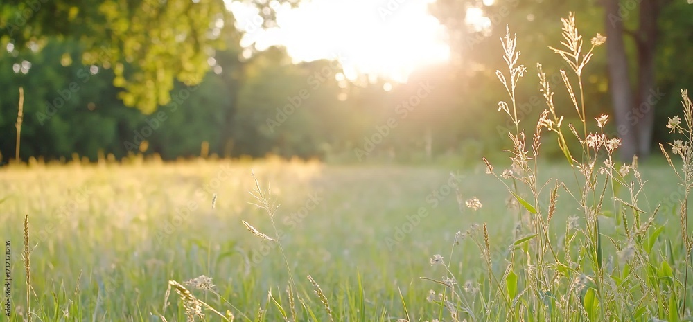Sunset meadow grass field park background Sunset meadow grass field park background