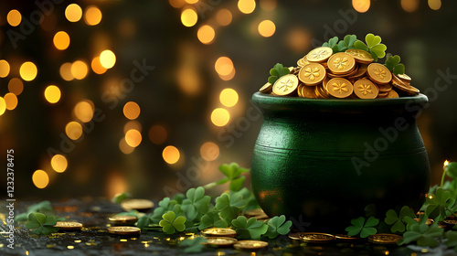 A Green Pot Filled with Gol...