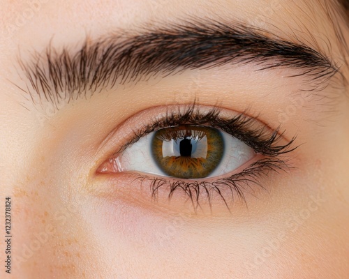 Eyes close-up with crow feet visible during a soft smile photo