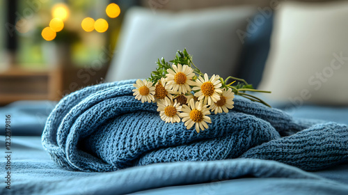 Bouquet of Daisies Lies on ...