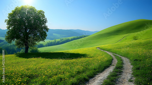Picturesque landscape shows...
