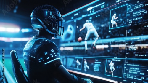 Futuristic AI Agent Managing Live Sports Analytics