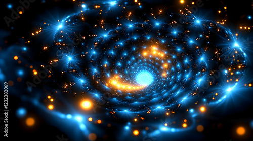 Abstract Blue and Orange Sw...