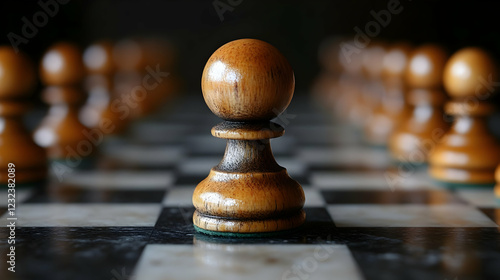 Wooden Pawn Stands Tall on ...