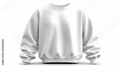 Blank White Sweatshirt Mock...