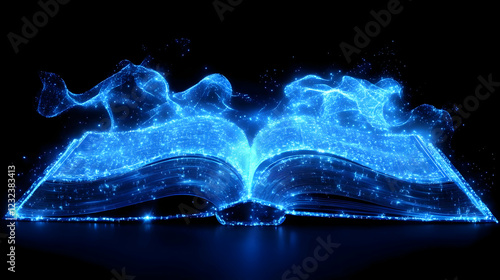 Open Glowing Magical Book E...