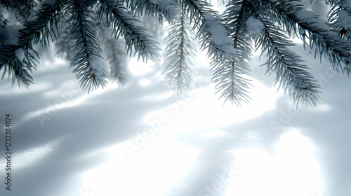 Snow-Covered Pine Branches ...