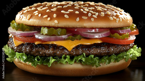 Juicy Cheeseburger Sits Per...