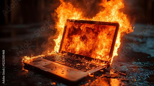Burning Laptop Engulfed in ...