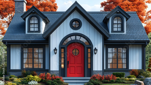 Charming Cottage with Red D...