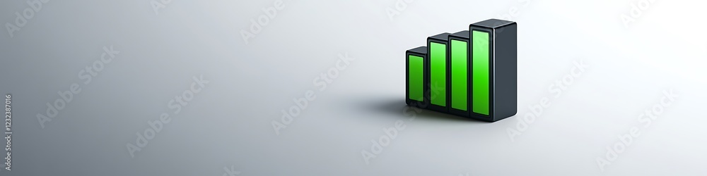 A sleek financial services icon with a digital green bar graph against a clean white background capturing the essence of modern finance and data A sleek financial services icon with a digital green bar graph against a clean white background capturing the essence of modern finance and data