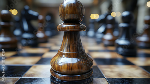 Wooden Pawn Stands Tall on ...