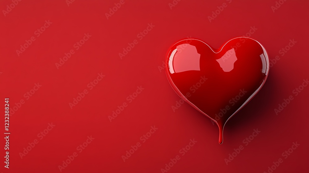 Valentine s Day themed heart wallpaper, warm glowing effect, 3D illustration Valentine s Day themed heart wallpaper, warm glowing effect, 3D illustration
