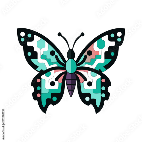 Autism Awareness Puzzle Butterfly Vector Illustration