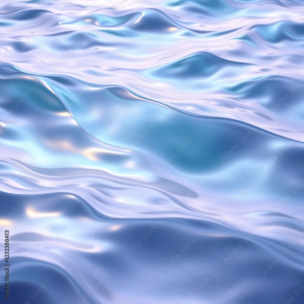 Fototapeta premium Shimmering water surface with gentle ripples in pastel blue 