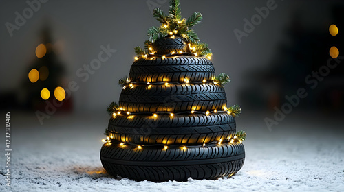 Christmas Tree Made of Tire...