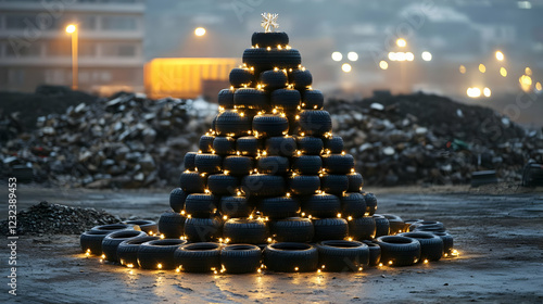 Christmas Tree Made of Tire...