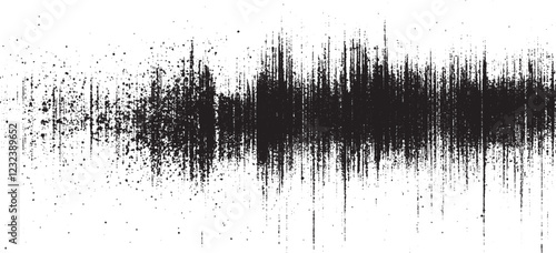 Black uneven lines with drips and splashes on white background creating dynamic grungy texture. Grunge Urban Backgrounds set Texture Vector Dust Overlay Distress Grain 