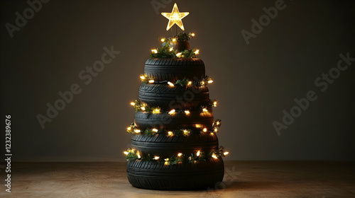 Christmas Tree Made of Tire...