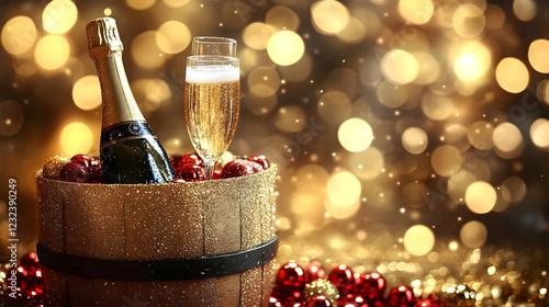Champagne Bottle and Flute ...