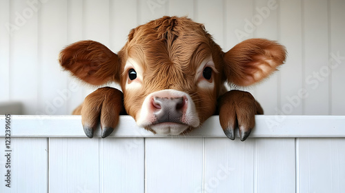 Adorable Calf Peeking Over ...