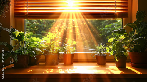 Sunlight streams through bl...