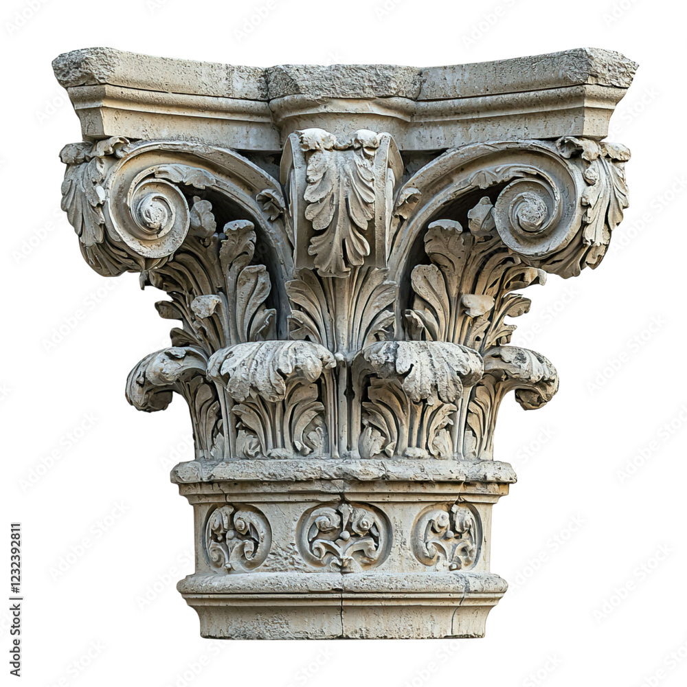 Naklejka premium Worn-out column capital 