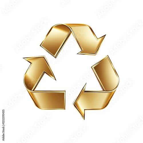 Wallpaper Mural Illustration of a gold recycling symbol with arrows forming a loop Torontodigital.ca