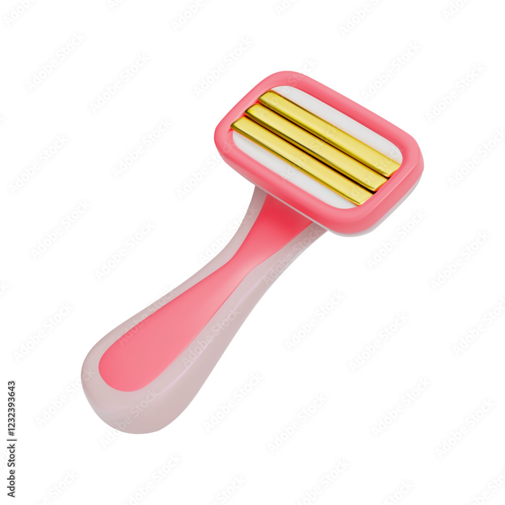 Render Razor with gold blades, a personal hygiene and beauty product. Close-up. Vector illustration on isolated white background. Render Razor with gold blades, a personal hygiene and beauty product. Close-up. Vector illustration on isolated white background.