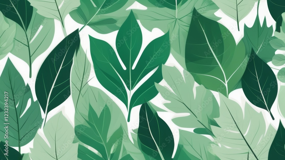 pattern of leaves in a flat style on a white background. Perfect for nature-inspired designs, textiles, wallpapers, packaging pattern of leaves in a flat style on a white background. Perfect for nature-inspired designs, textiles, wallpapers, packaging