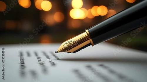 Gold Fountain Pen Writes Sm...
