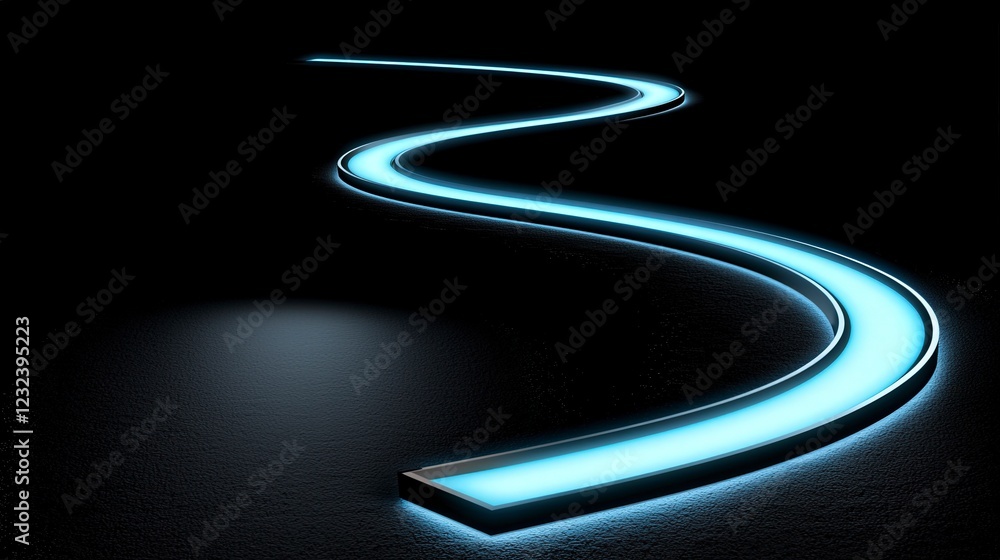 Obraz premium Glowing Light Trails Flowing in Darkness for Creative Projects