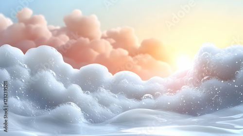White foam waves crash agai...