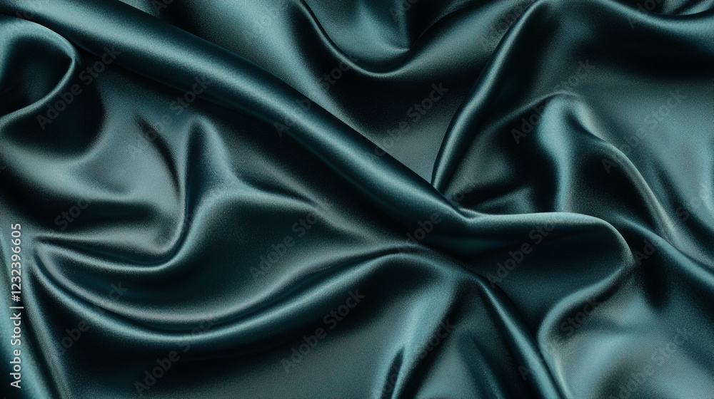 Elegant Teal Silk Fabric Draped Luxurious Soft Texture Background wave fold rich dark deep green Elegant Teal Silk Fabric Draped Luxurious Soft Texture Background wave fold rich dark deep green