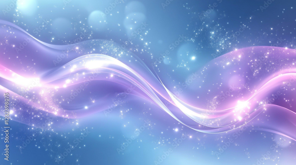 Abstract Purple Blue Wave Background Soft Light Sparkle Design Art Shiny Magic Color Dreamy Smooth  