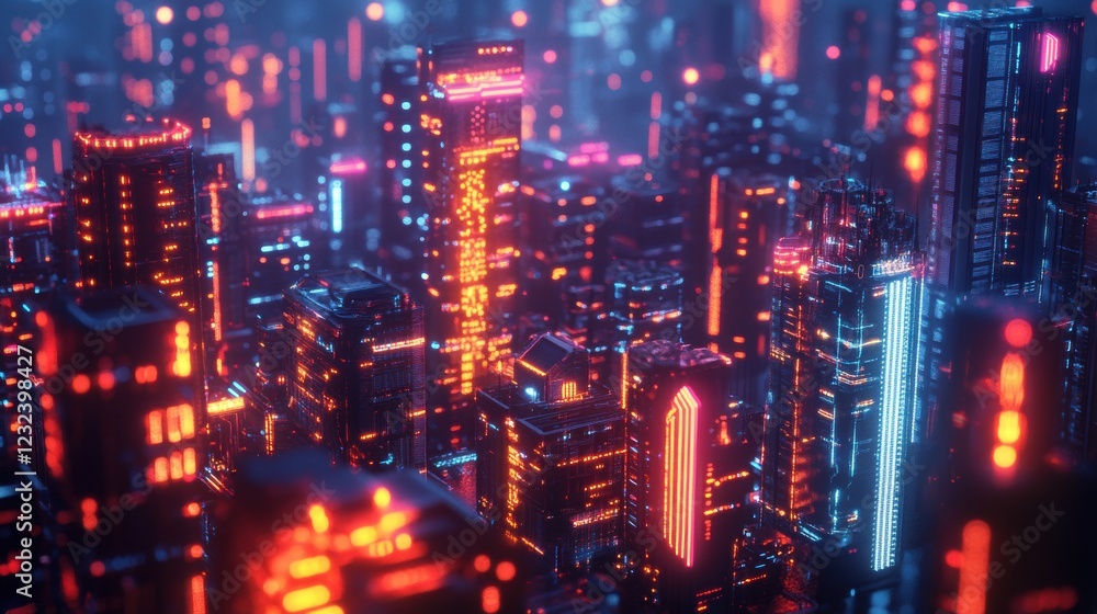 Neon Cyberpunk Cityscape Futuristic Architecture Digital Art Glowing Buildings Neon Cyberpunk Cityscape Futuristic Architecture Digital Art Glowing Buildings