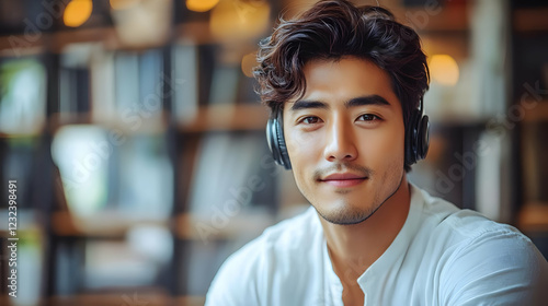 Young Man Listening to Musi...