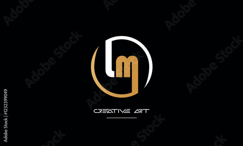 LM, ML, L, M abstract letters logo monogram