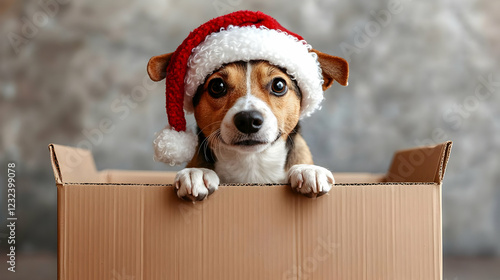 Adorable Dog Wearing Santa ...