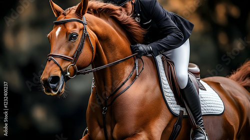 Chestnut Horse Runs with Ri...