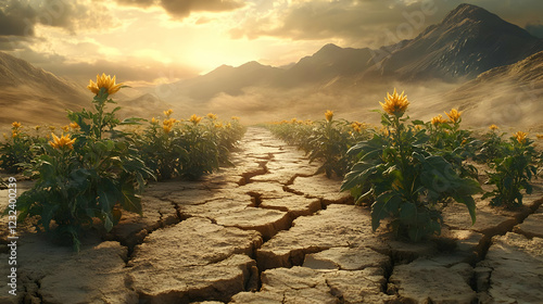 Yellow Flowers Bloom in Cra...