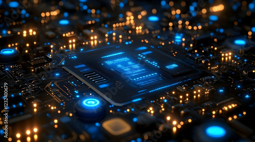 Futuristic Circuit Board Di...