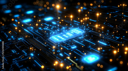 Futuristic Circuit Board Gl...